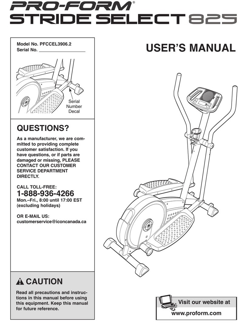 Pro-Form StrideSelect PFCCEL3906.2 User manual Pro-Form StrideSelect PFCCEL3906.2 User manual