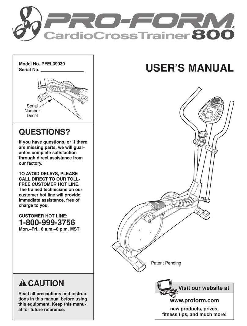 Pro-Form PFEL39030 user manual