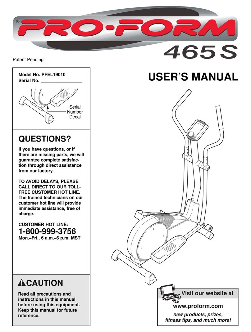 Pro-Form PFEL19010 User manual