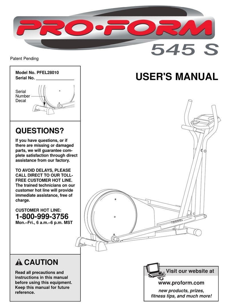 Pro-Form PFEL28010 User manual