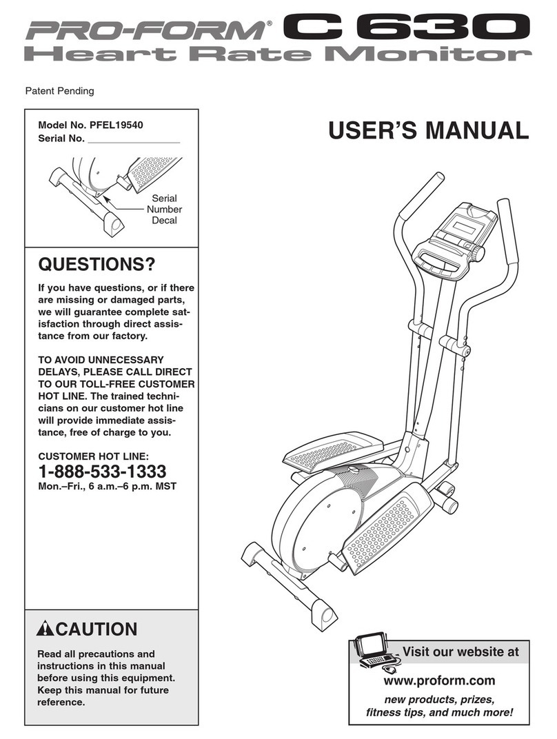 Pro-Form PFEL19540 user manual