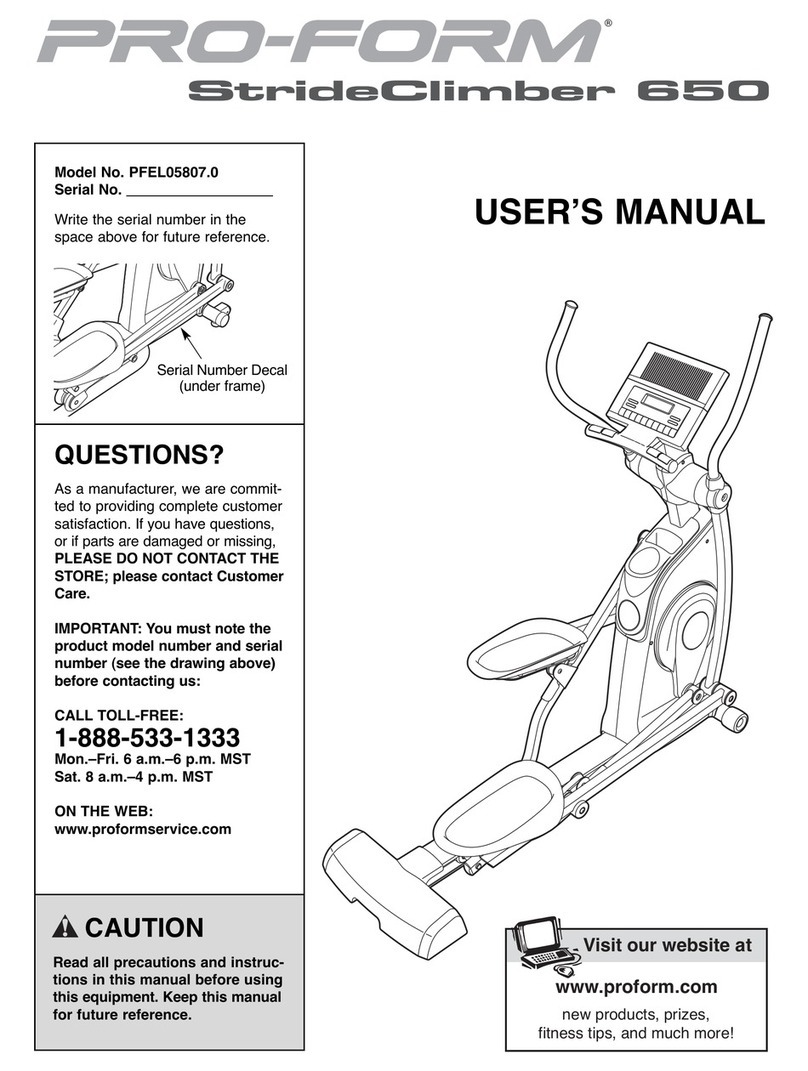 Pro-Form PFEL05807.0 User manual Pro-Form PFEL05807.0 User manual