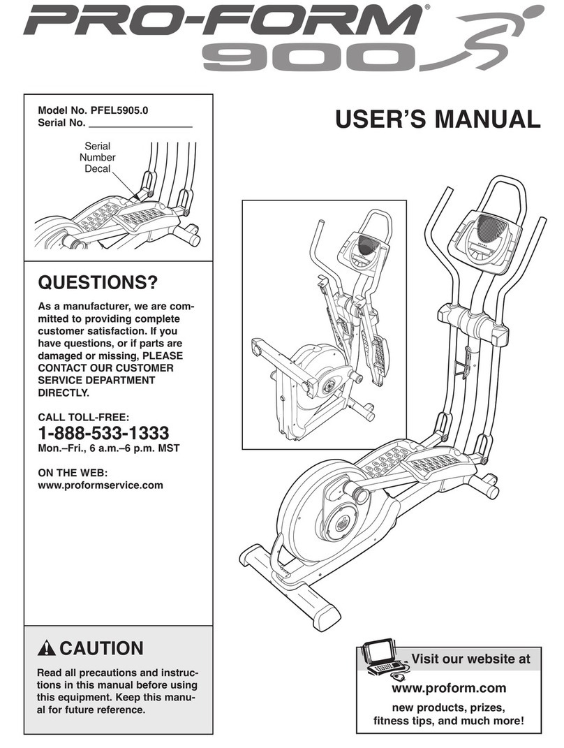 Pro-Form 900 CardioCrossTrainer User manual Pro-Form 900 CardioCrossTrainer User manual