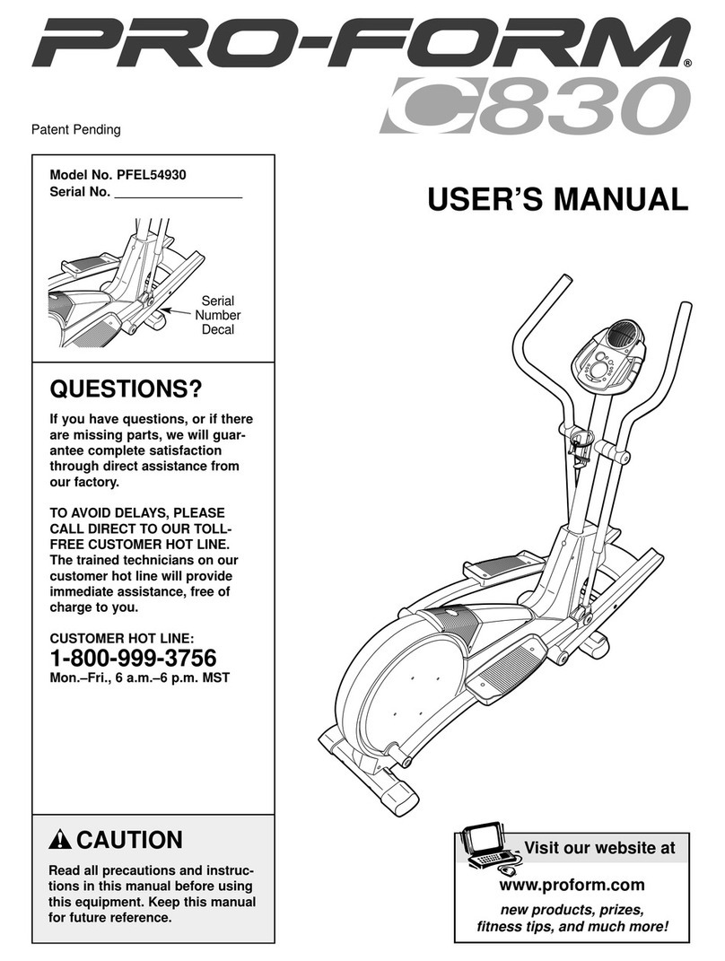 Pro-Form PFEL54930 User manual Pro-Form PFEL54930 User manual