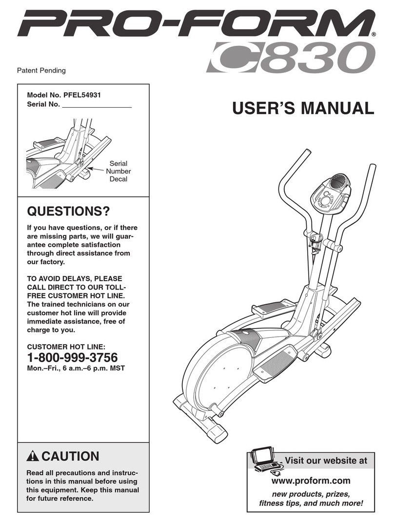 Pro-Form PFEL54931 User manual