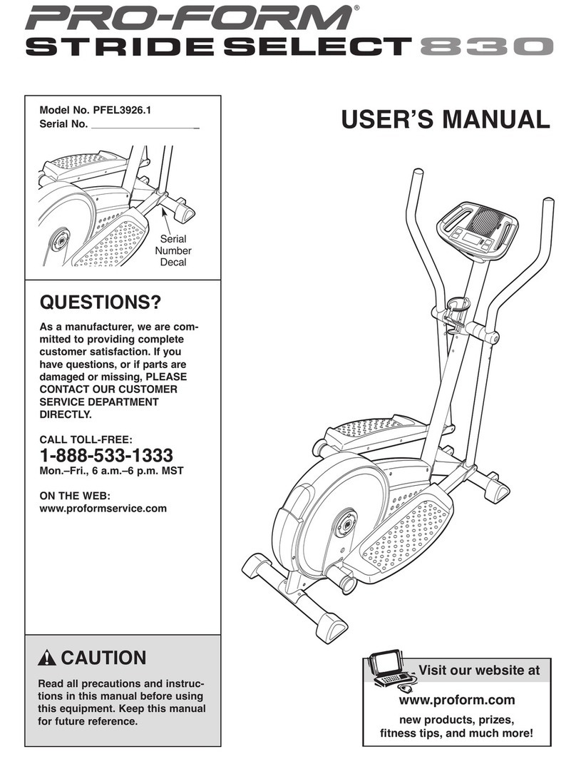 Pro-Form PFEL3926.1 User manual Pro-Form PFEL3926.1 User manual