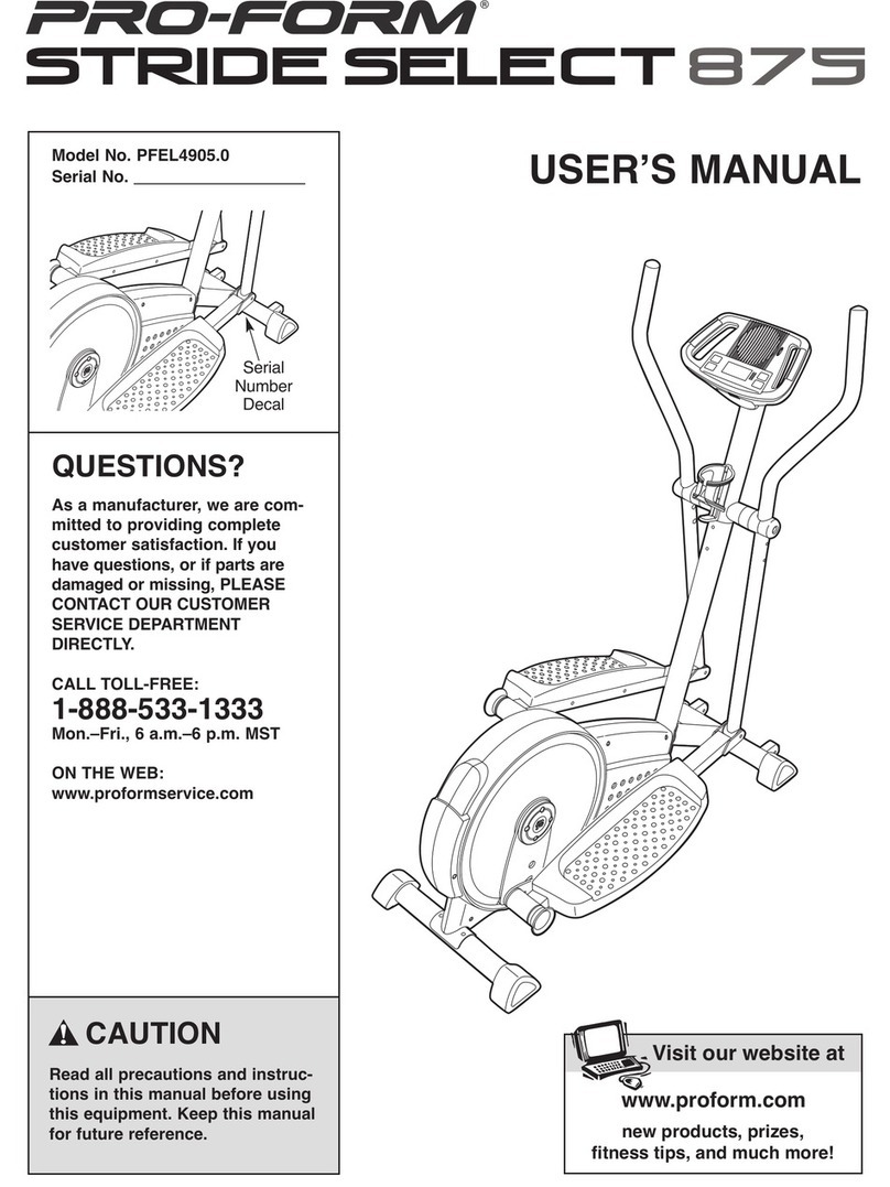 Pro-Form PFEL4905.0 User manual