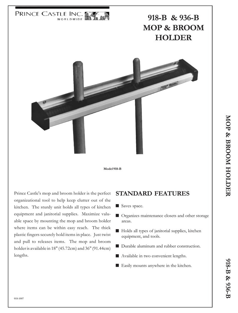 Prince Castle 918-B Specification sheet
