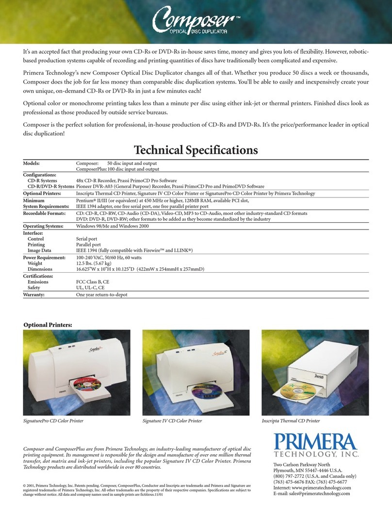 Primera ComposerPlus 100 Disc User manual