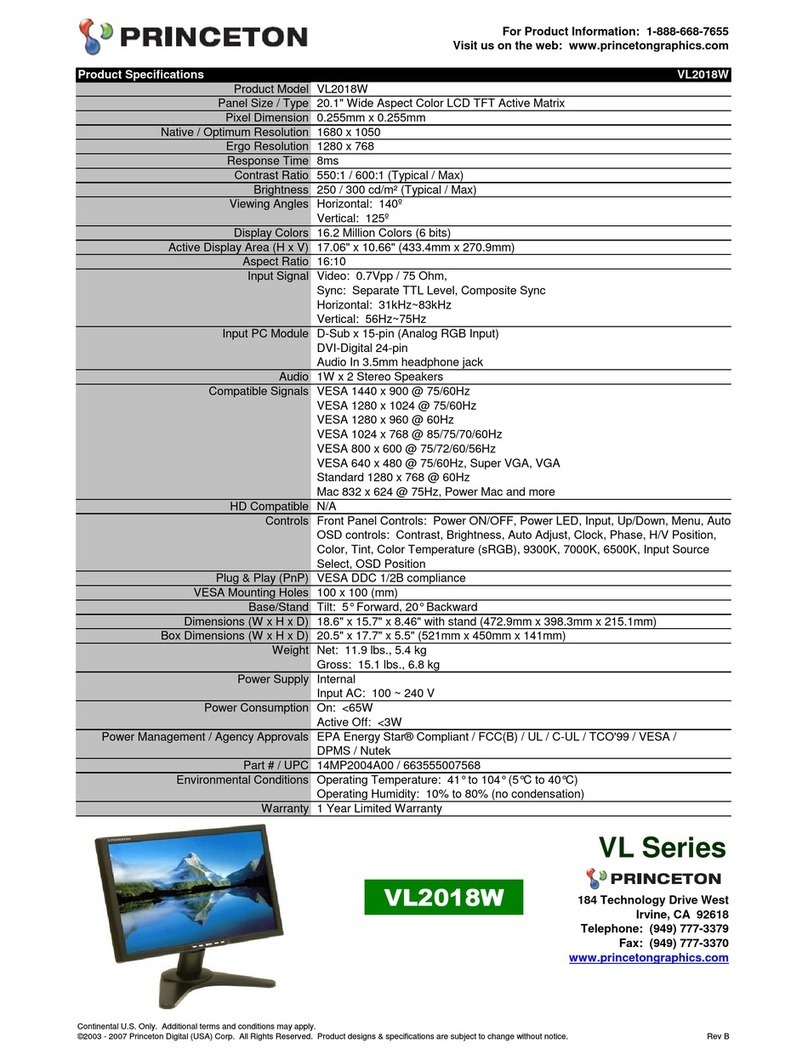 Princeton VL2018W Installation instructions