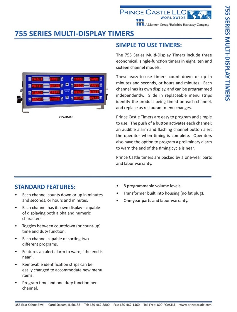 Prince Castle 755-HM10 Specification sheet