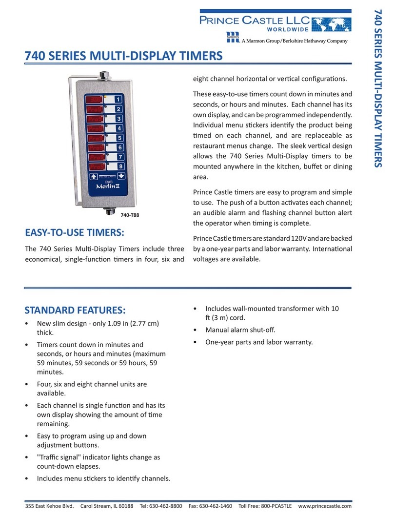 Prince Castle 740-T44 Specification sheet