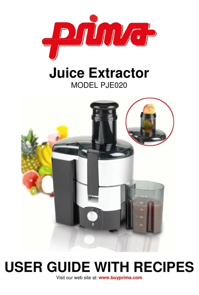 Prima PJE020 User guide and recipes