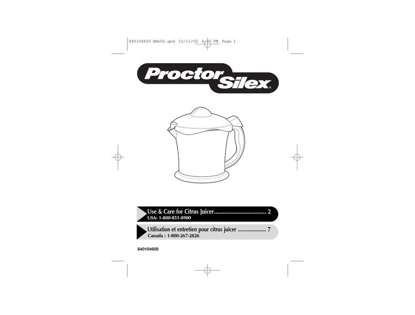 Proctor-Silex 840104600 Use and care
