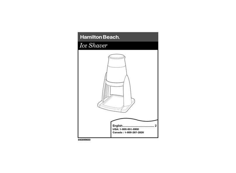 Hamilton Beach Ice Shaver owner's manual