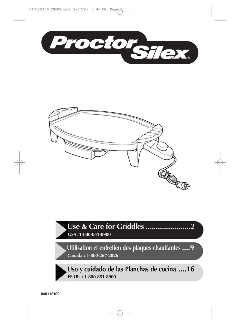 Proctor-Silex 840112100 Use and care