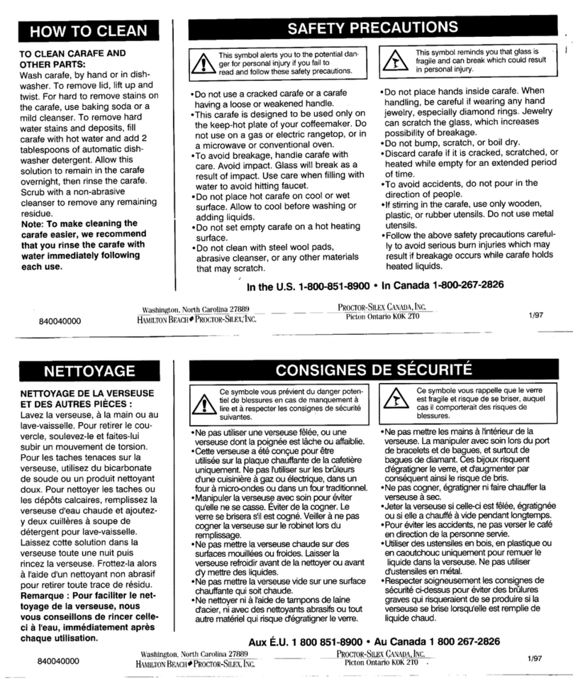 Proctor-Silex 88085 Cleaning guide