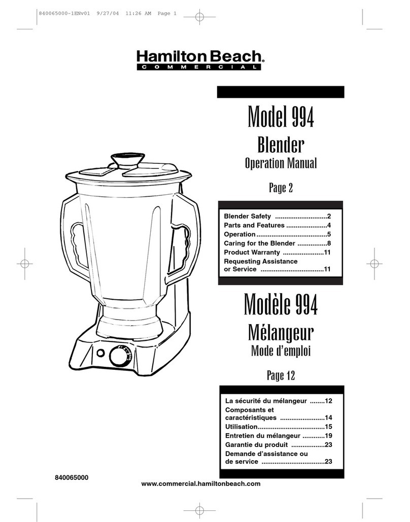 Hamilton Beach 994 User manual