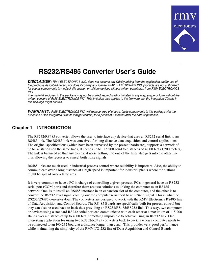 RMV ELECTRONICS Converter RS232 user guide