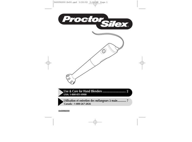 Proctor-Silex 840096000 Use and care