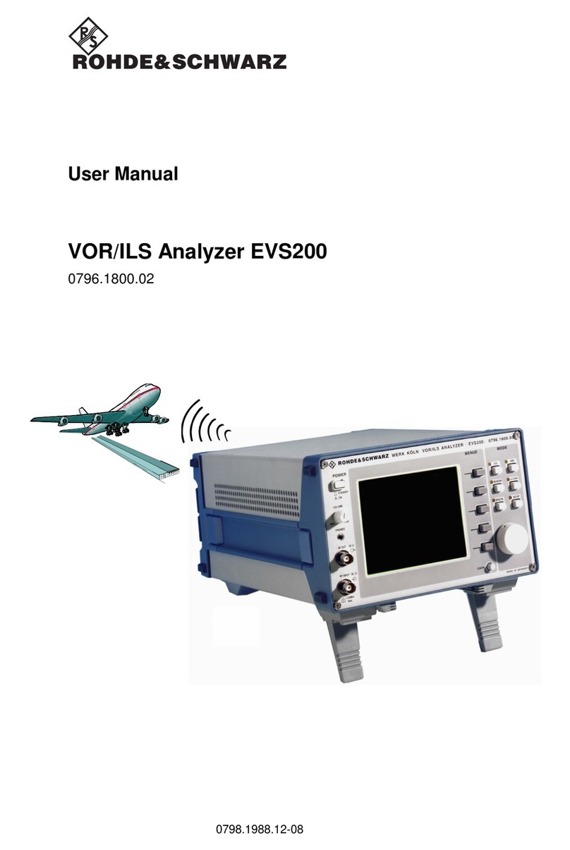 Rohde & Schwarz VOR/ILS Analyzer EVS200 user manual