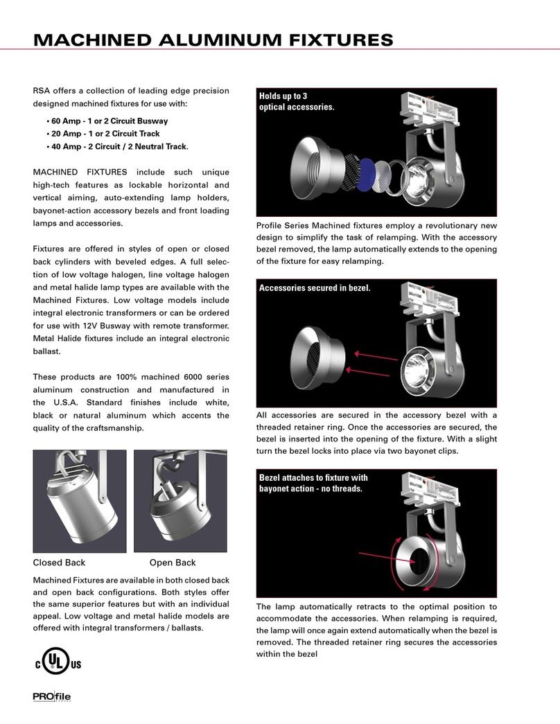 RSA Lighting Machined Aluminum Fixtures User manual