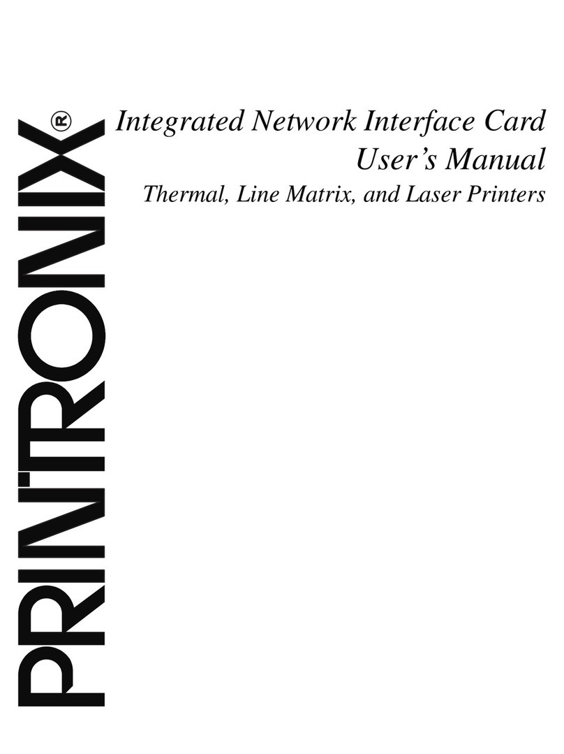Printronix Integrated Network Interface Card User manual