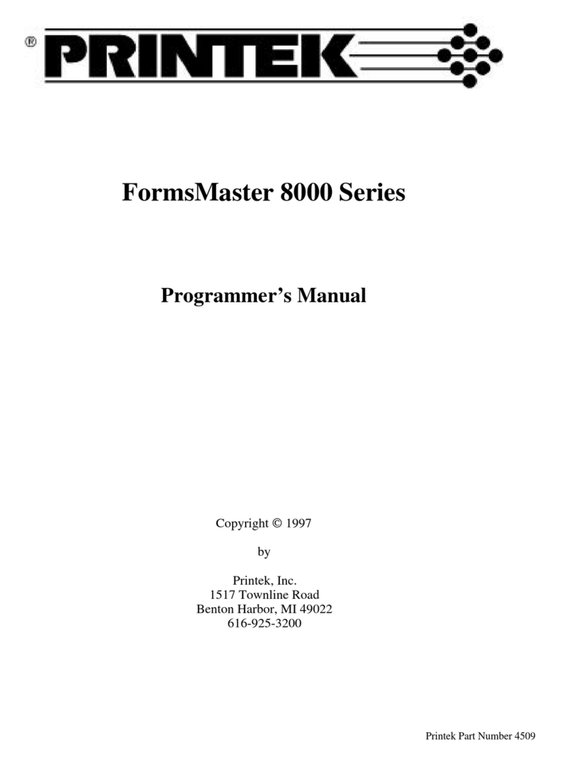 Printek FormsMaster 8000 Operating and maintenance manual
