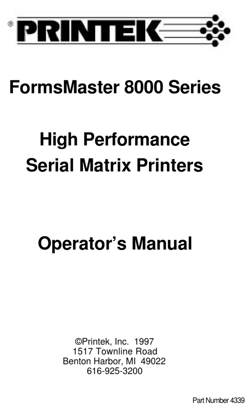 Printek FormsMaster 8000 User manual