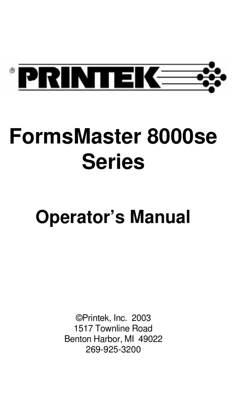 Printek FormsMaster 8000se Series User manual