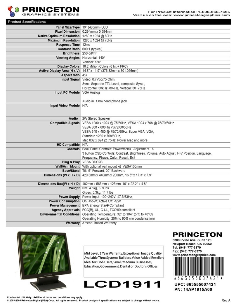 Princeton LCD Flat Panel TV LCD 1911 Installation instructions