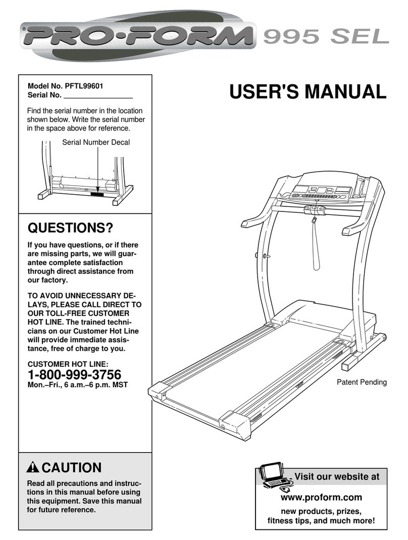 Pro-Form PFTL99601 User manual