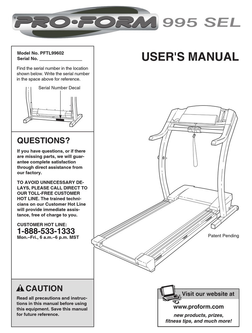 Pro-Form PFTL99602 User manual