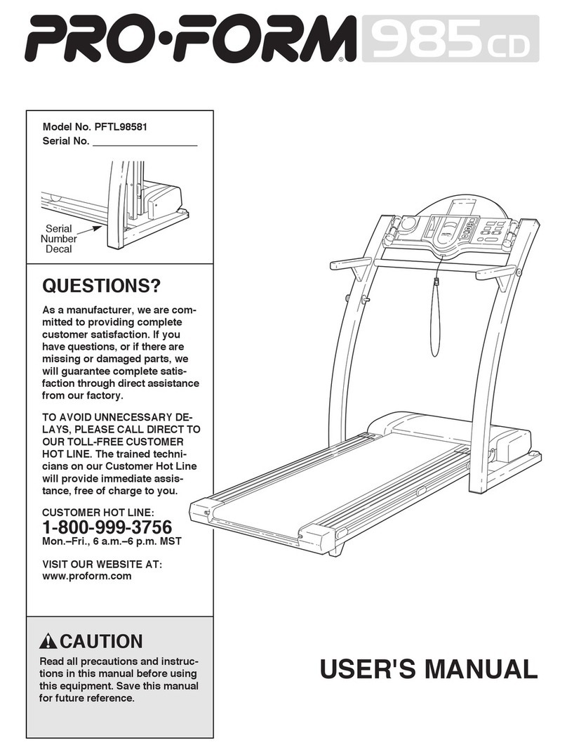 Pro-Form PFTL98581 user manual