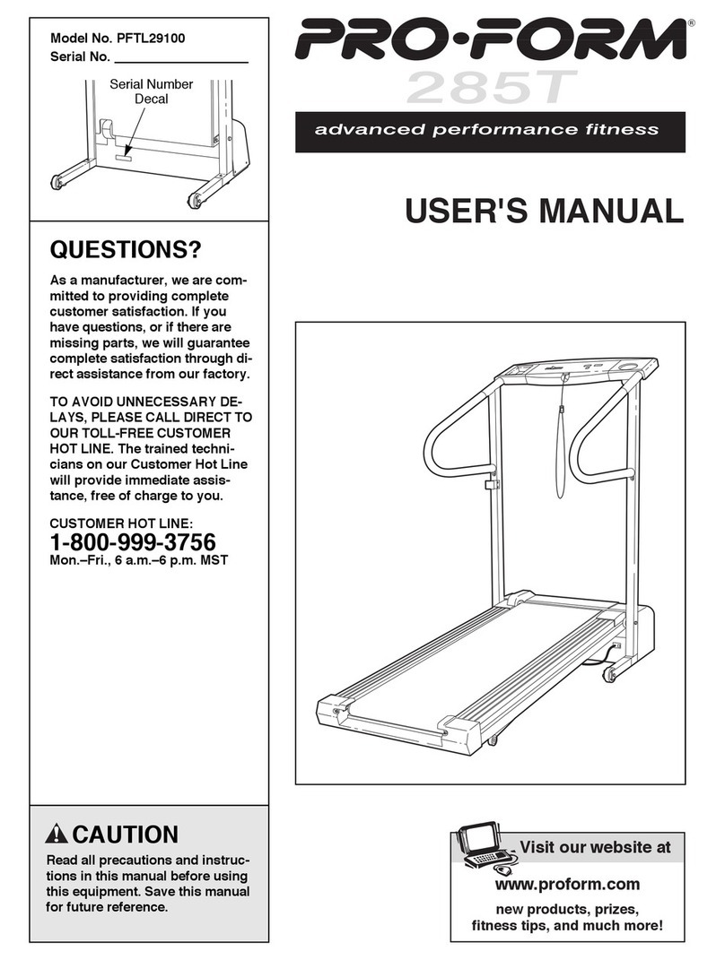 Pro-Form PFTL29100 User manual