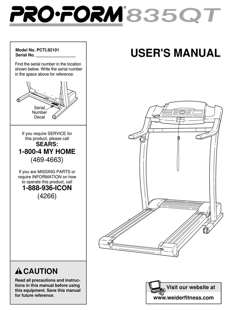 Pro-Form PCTL92101 User manual