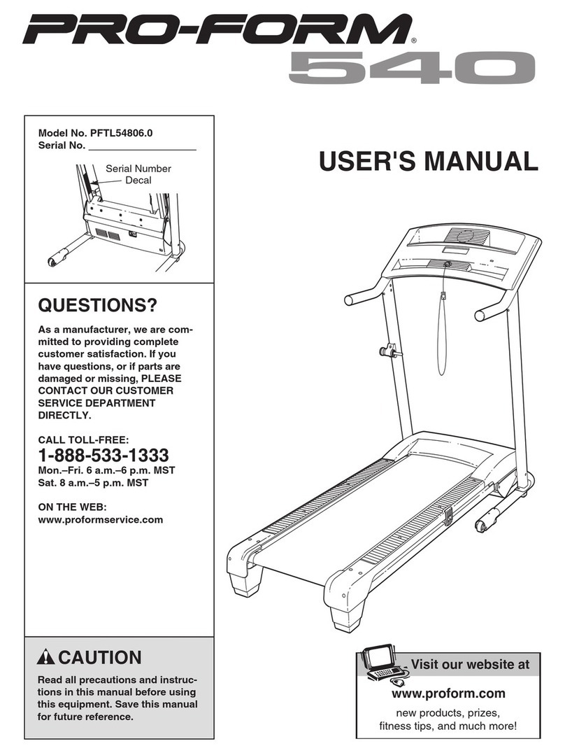 Pro-Form PFTL54806.0 User manual