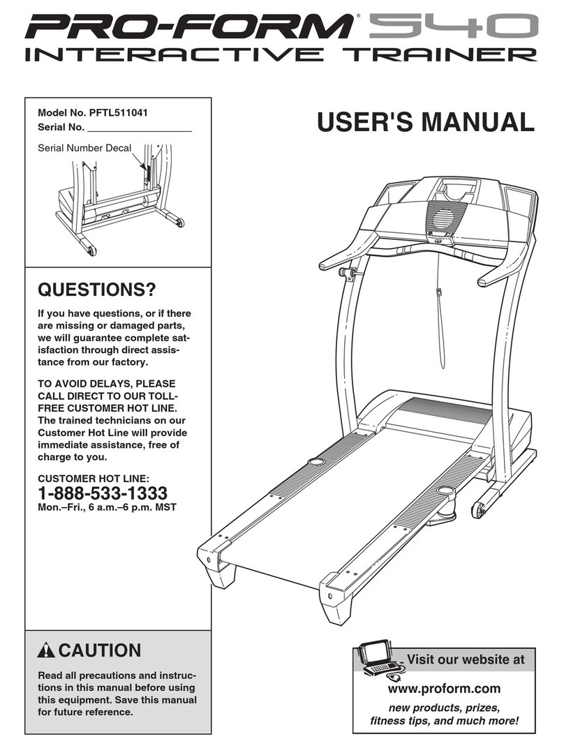 Pro-Form PFTL511041 User manual