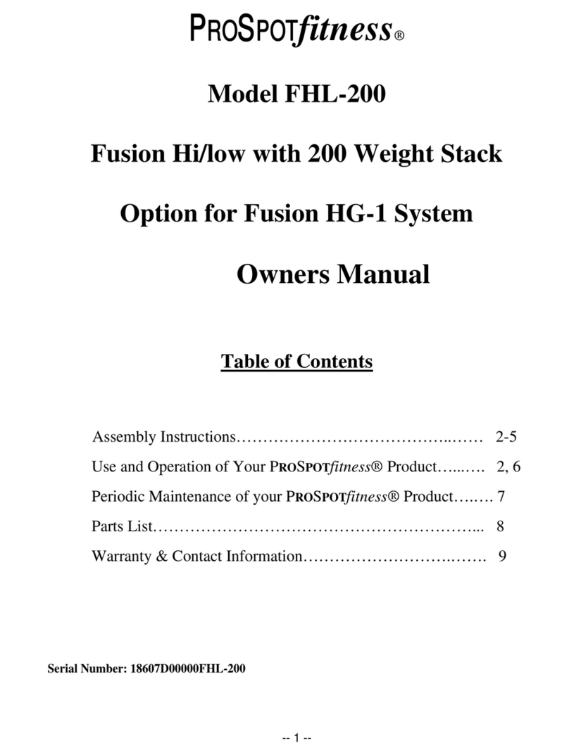 ProSpot Fitness Bench FHL-200 User manual
