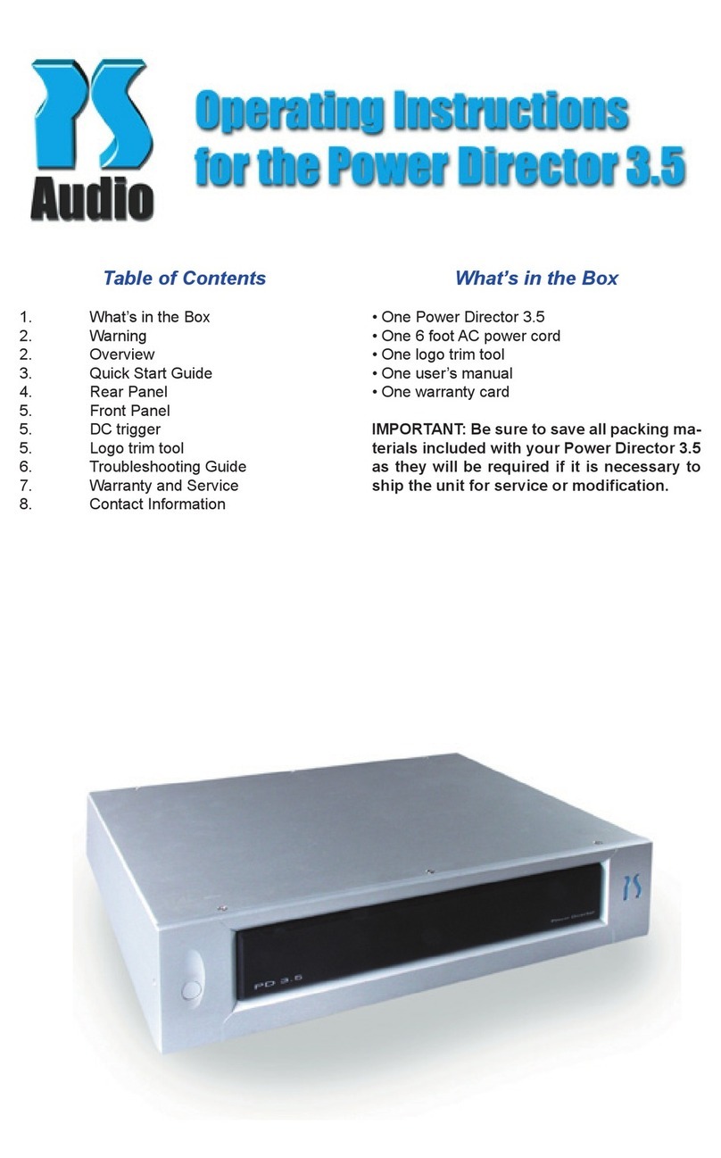 PS Audio Power Director 3.5 User manual