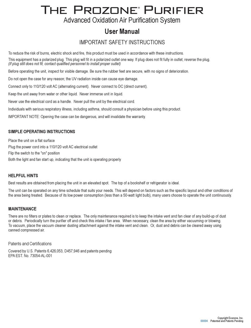 Prozone Air Purification System user manual