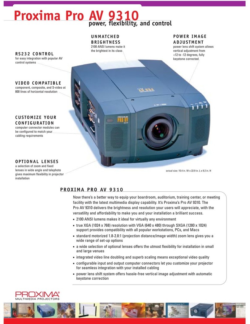 Proxima Pro AV 9310 User manual Proxima Pro AV 9310 User manual