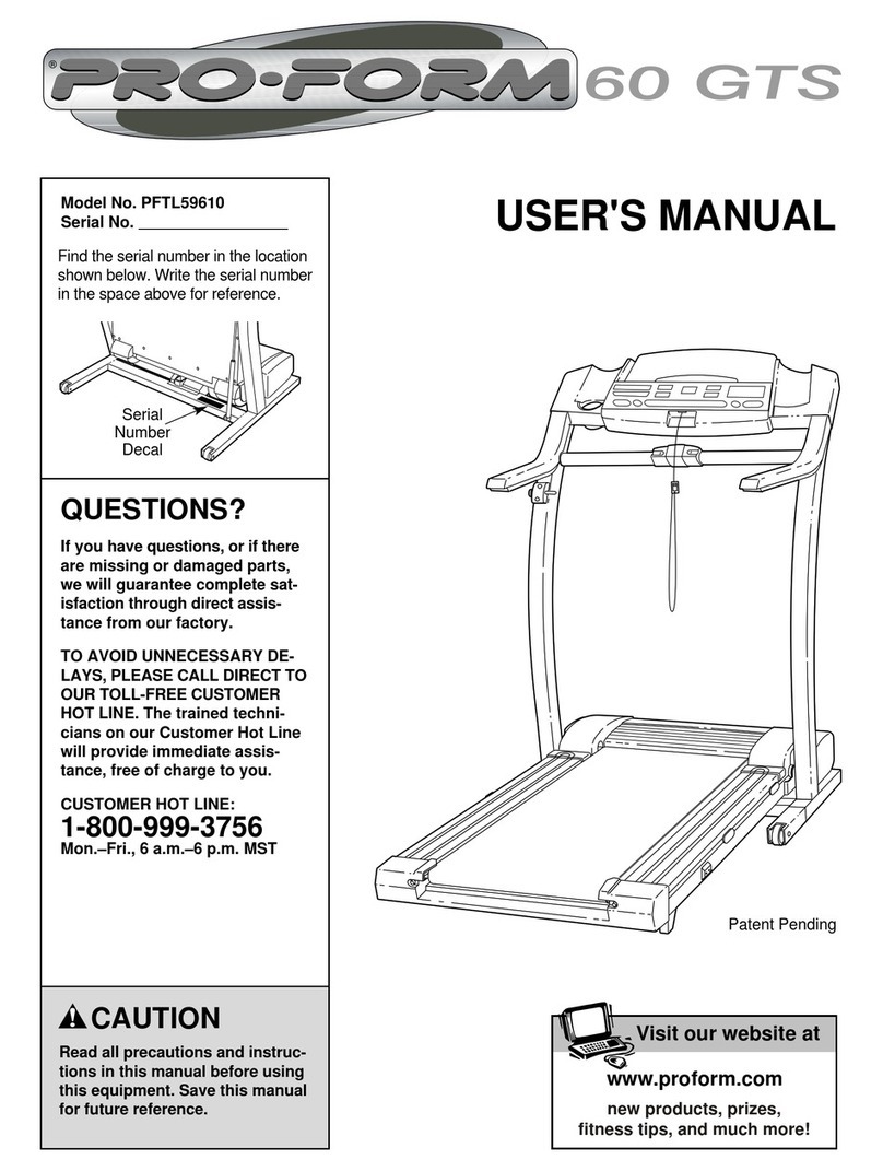 Pro-Form TREADMILL PFTL59610 User manual