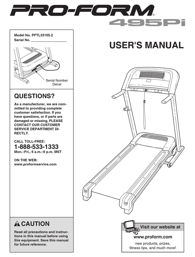 Pro-Form TREADMILL PFTL33105.2 User manual