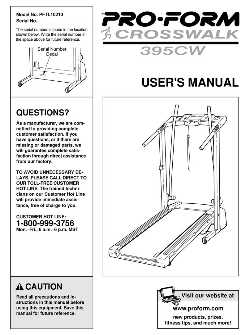 Pro-Form TREADMILL PFTL10210 User manual