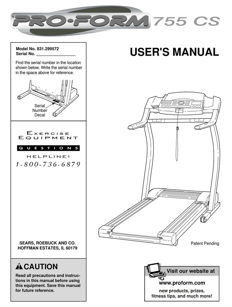 Pro-Form TREADMILL 831.299572 User manual