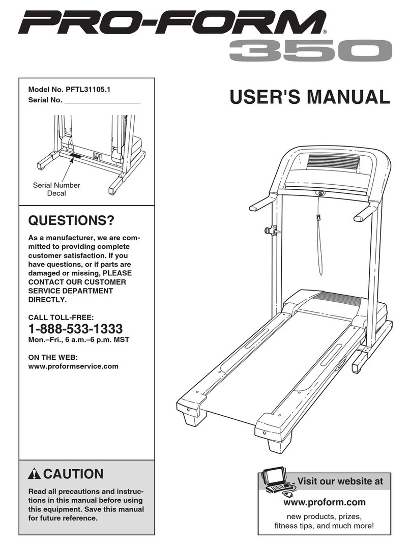 Pro-Form TREADMILL PFTL31105.1 User manual