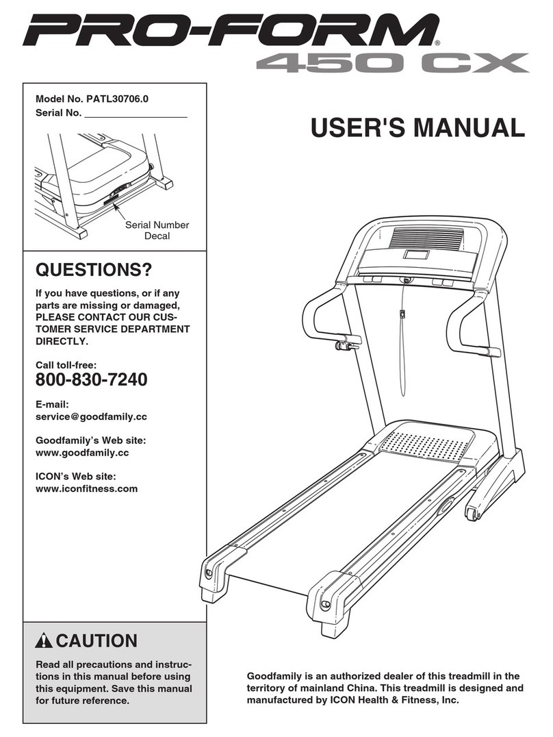 Pro-Form TREADMILL PATL30706.0 User manual Pro-Form TREADMILL PATL30706.0 User manual