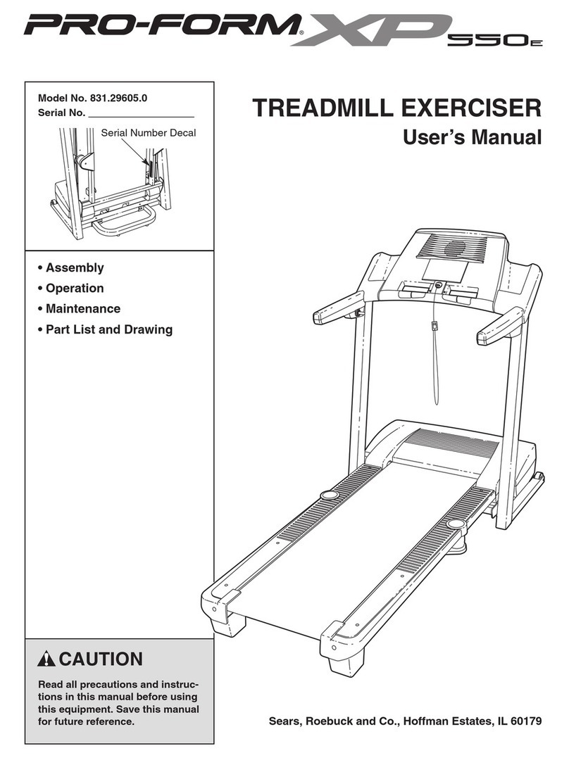 Pro-Form TREADMILL 831.29605.0 User manual