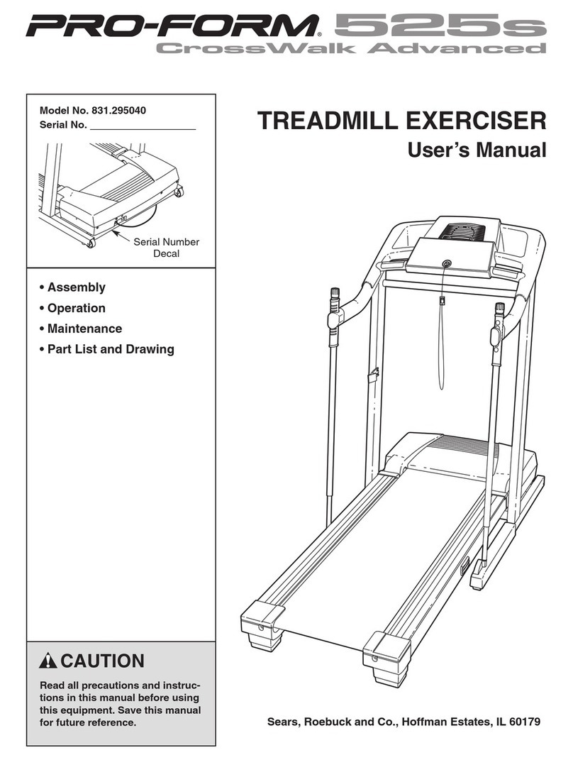 Pro-Form TREADMILL 831.295040 User manual